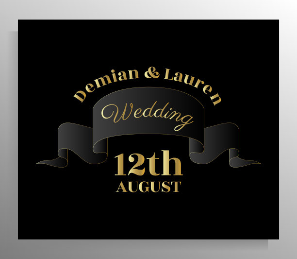 复古的婚礼邀请函设计。图片下载