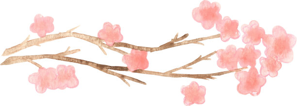 一束蓝色的花水彩画图片下载