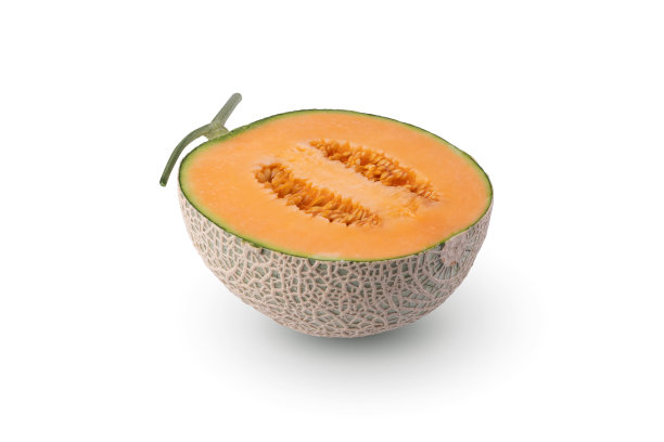 在白色背景上分离的哈密瓜图片下载