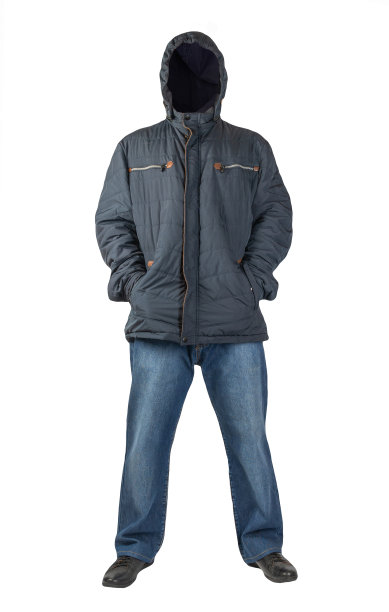 深蓝色牛仔裤，黑色皮鞋，白色背景的夹克。图片下载