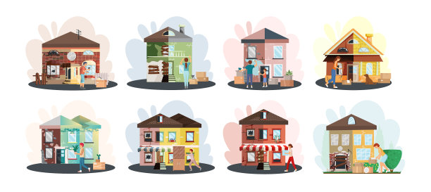 家庭改造旧房子前后维修图片下载