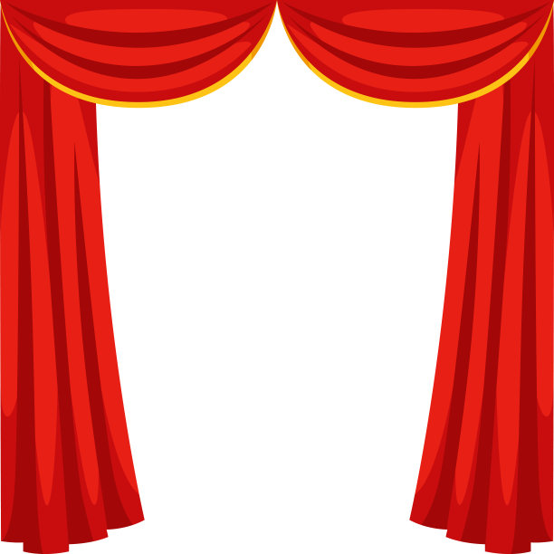 舞台背景用窗帘。戏剧表演用插图图片下载