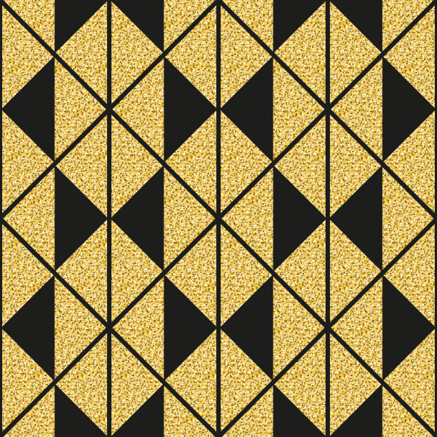 金三角几何无缝图案金色闪烁闪亮的背景图片下载