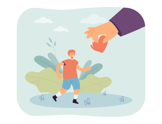 巨大的手把红心送给快乐的男孩图片下载