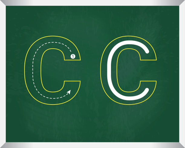 字母C:如何为儿童书写字母，教学前写作ABC图片下载