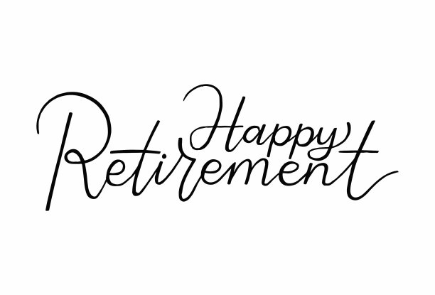 《快乐退休手书》。向量股票插图图片下载