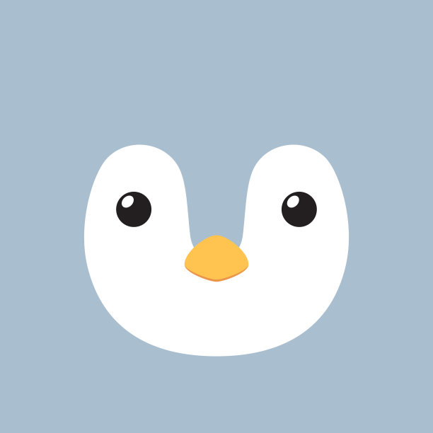 企鹅简单的脸。动物面临插图。孤立的矢量图图片下载