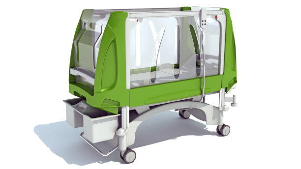 儿科医院病床白底3D渲染图片下载