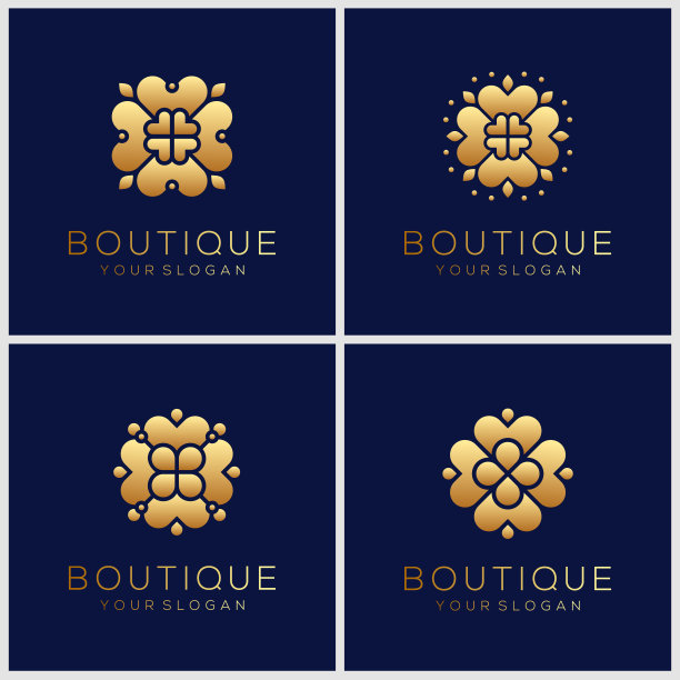 花标志设计与曼荼罗的概念。商标可用于水疗、美容、装饰、精品。图片下载