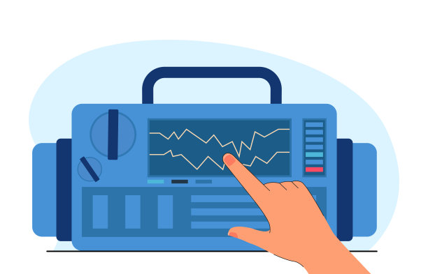 手按录音机上的按钮平面矢量插图图片下载