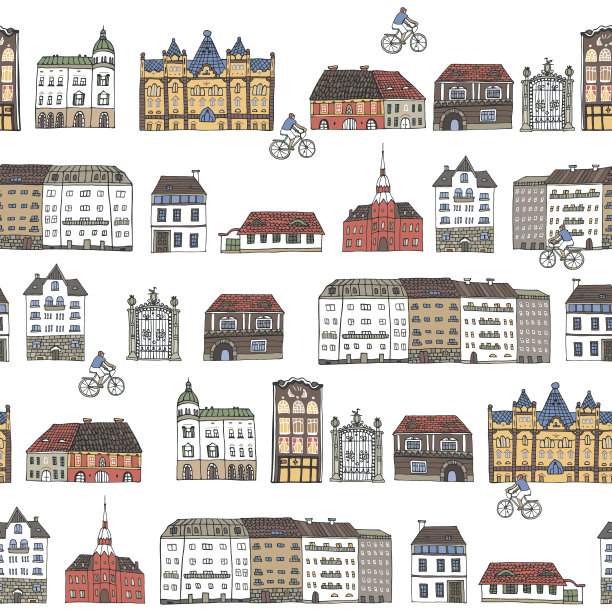 旅行布达佩斯匈牙利矢量无缝模式图片下载