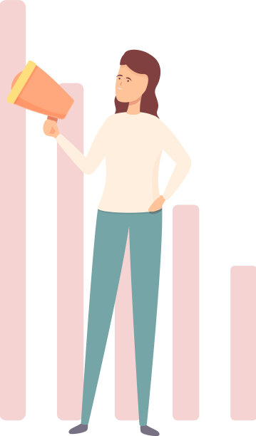 女人用扩音器基准卡通图标图片下载