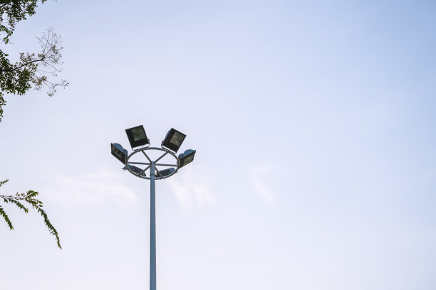 日出路灯图片下载