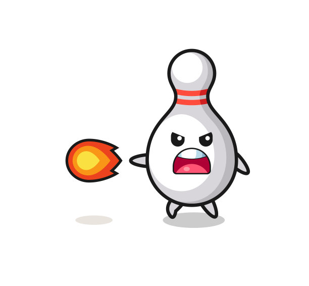 可爱的保龄球瓶吉祥物正在射击火力图片下载