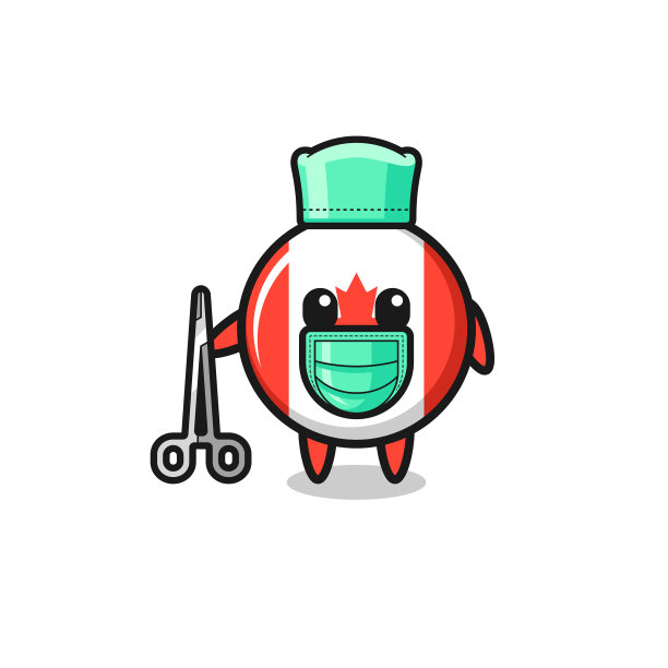 加拿大外科医生国旗吉祥物人物图片下载