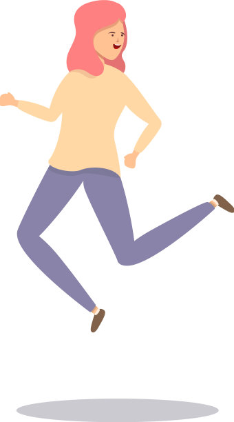 快乐女孩跳图标卡通生意图片下载