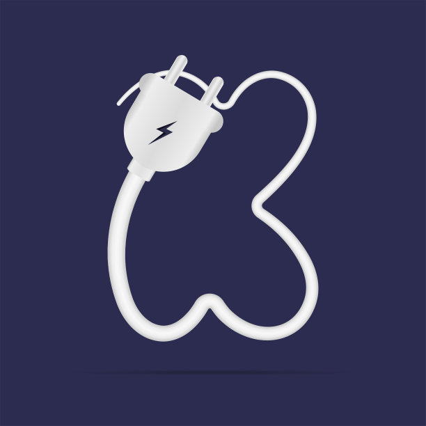 K字母标志电源插头。İsolated矢量字体用于电源设计，应用标志，能源标识，充电东西等。图片下载