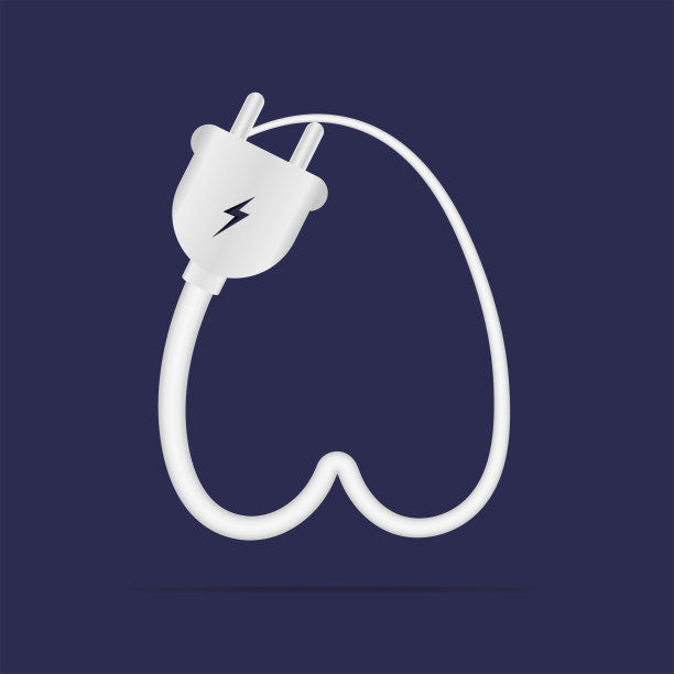 一个字母标志电源插头。İsolated矢量字体用于电源设计，应用标志，能源标识，充电东西等。图片下载