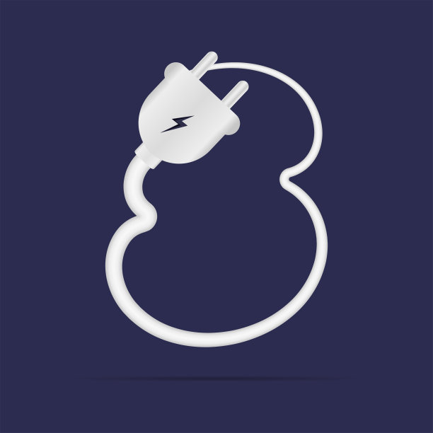 S字母标志电源插头。İsolated矢量字体用于电源设计，应用标志，能源标识，充电东西等。图片下载