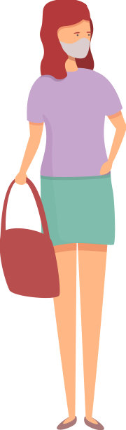 女孩准备去旅行图标卡通面具图片下载