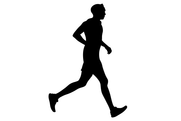 跑步运动员跑步黑色剪影图片下载