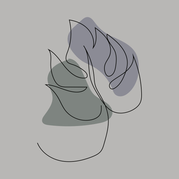 叶子线条标志设计，背景图标艺术品艺术品颜色粉彩图片下载