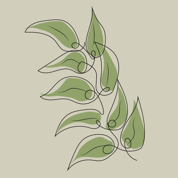 叶子线条标志设计，背景图标艺术品艺术品颜色粉彩图片下载