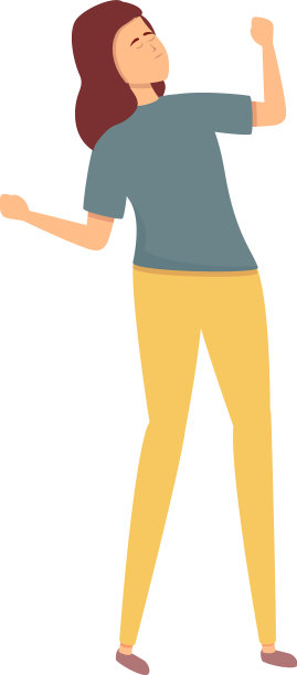 女孩舞蹈放松图标卡通噪音生活图片下载