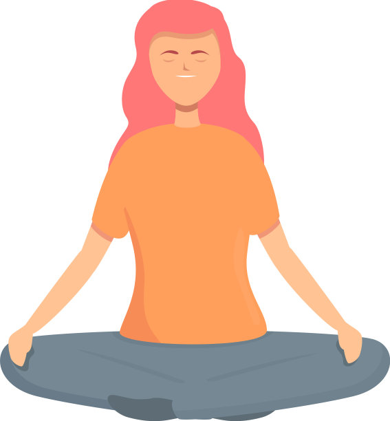 冥想减压图标卡通图片下载