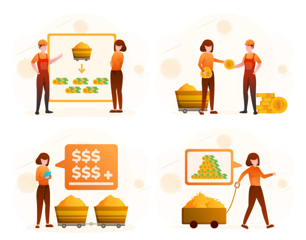 一位年轻女子联系一位经纪人在市场上购买黄金。她买了很多金子。图片下载