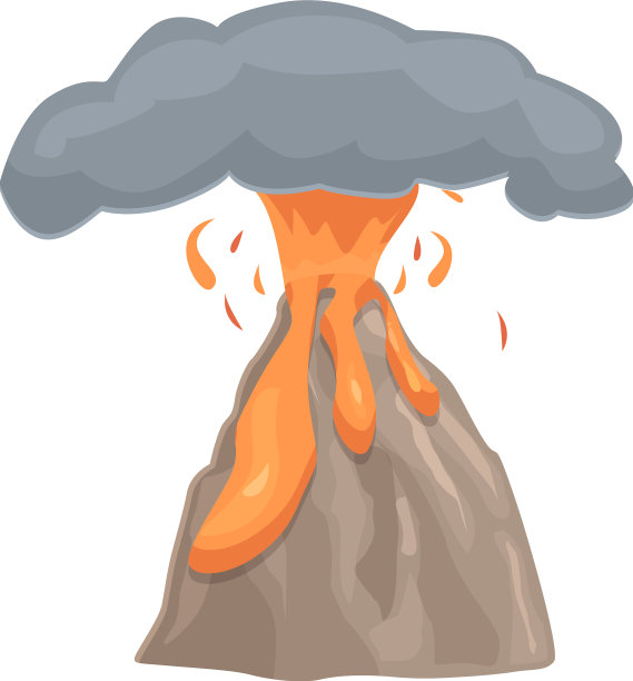 火山图标卡通火山爆发图片下载