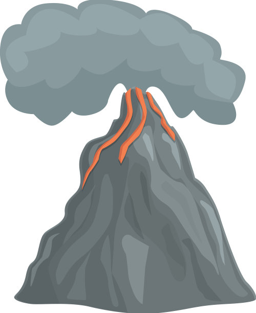火山爆发图标卡通火山图片下载