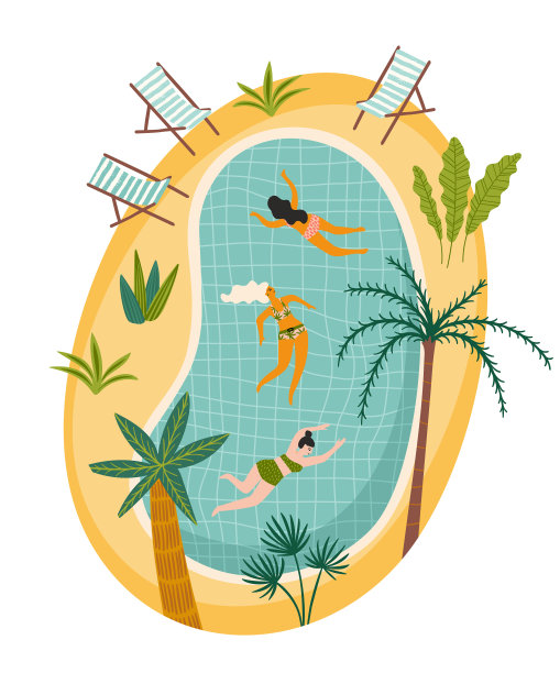 热带海滩和游泳图片下载