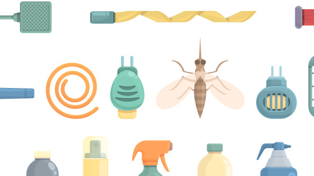 蚊子保护图标集卡通图片下载