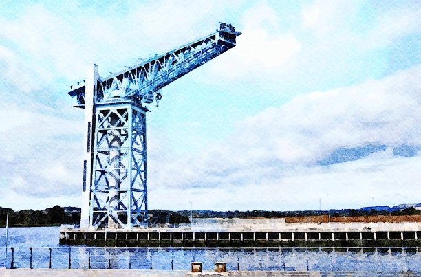 位于苏格兰格拉斯哥克莱德班克的造船巨吊图片下载