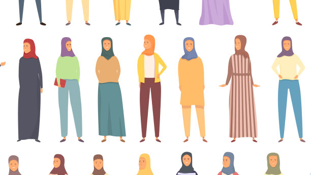 穆斯林时尚偶像塑造了卡通阿拉伯人图片下载