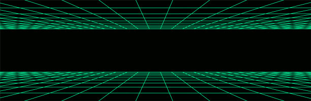 矢量双绿色透视网格。数字网络。网络连接结构。摘要网格背景。图片下载