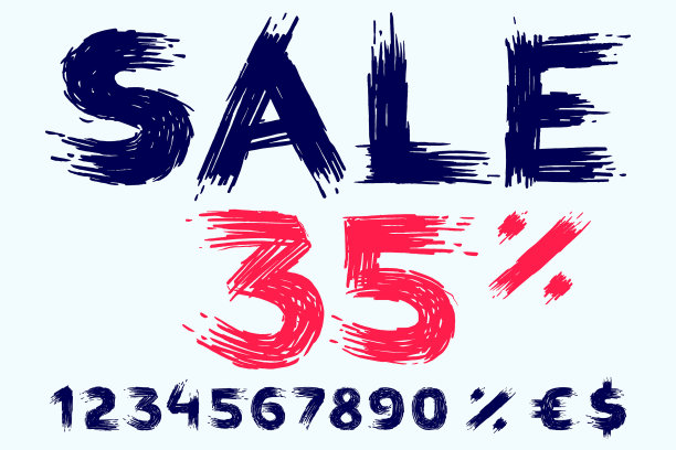 销售字母与数字设定百分比美元图片下载