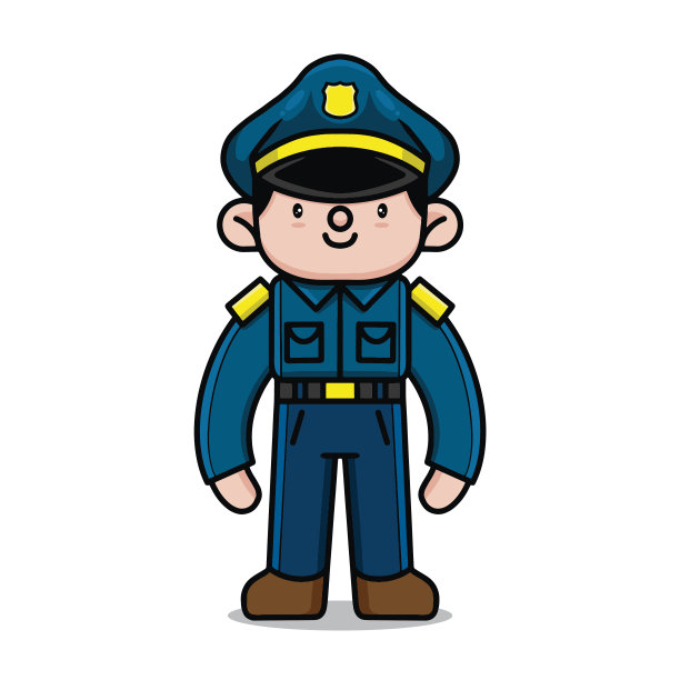 可爱的警察向量图片下载