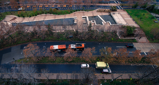 Las Condes公社的街道鸟瞰图图片下载