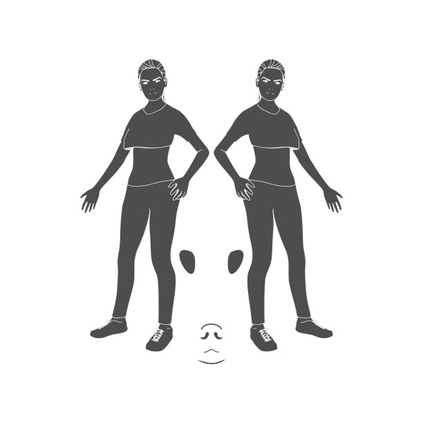 光学错觉。两个美丽的女人制作动物头部的剪影图片下载