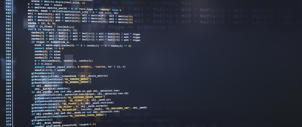 Python编程语言代码在深蓝色的表面上，带有故障的数字覆盖和空白的复制空间。广泛的水平组合。图片下载