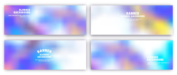 一套模糊的背景横幅和传单的设计图片下载
