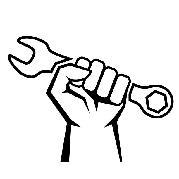 带有扳手矢量图标的工人手图片下载