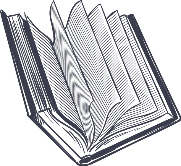 打开书，手绘笔记本字典或图片下载