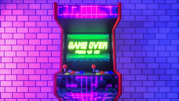 街机，游戏结束(3d渲染)图片下载