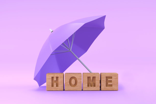 紫伞保家为房屋保险概念图片下载