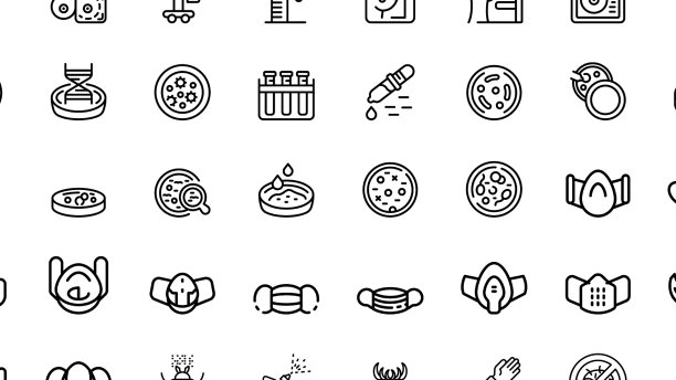 100个医学图标设置轮廓样式图片下载