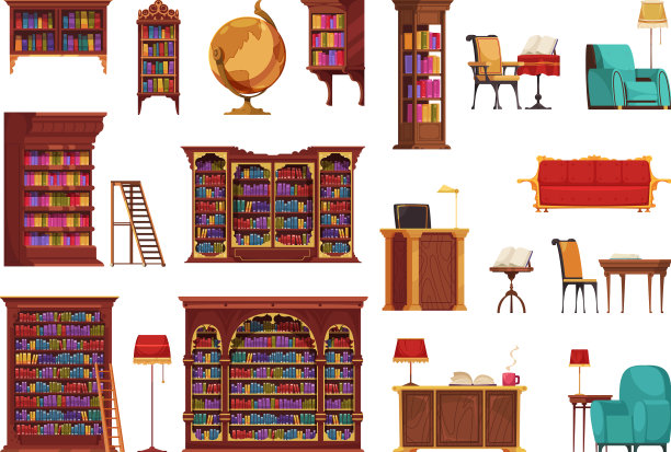 复古图书馆图标设置图片下载