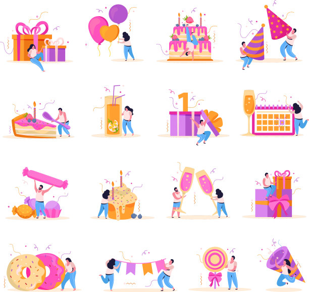 生日平面图标设置图片下载